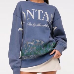 Abercrombie & Fitch Scenic Rocky Mountains Vintage Sunday Crew